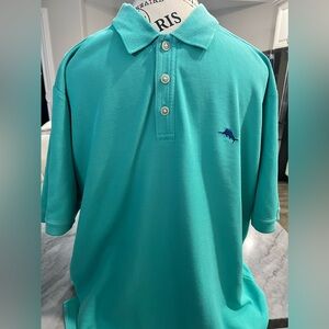 Tommy Bahama IslandZone Emfielder Polo Aqua Green XL